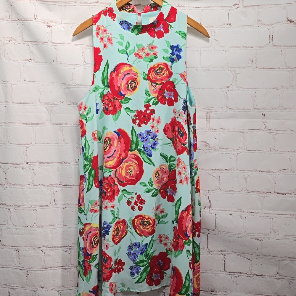 Everly Floral Sleeveless Dress Womens Size Large